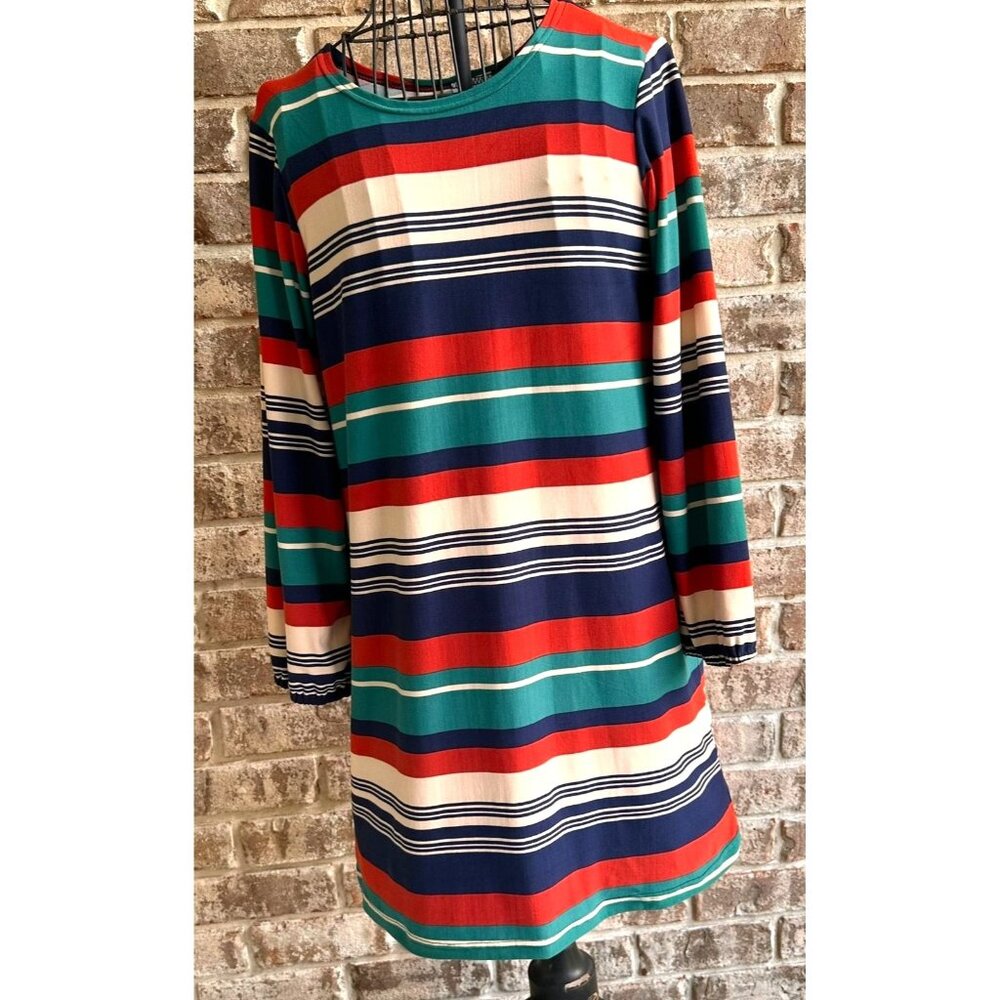 Vintage Maggie Breen Too Girls Dress 16 Striped Long Sleeve School Church EUC